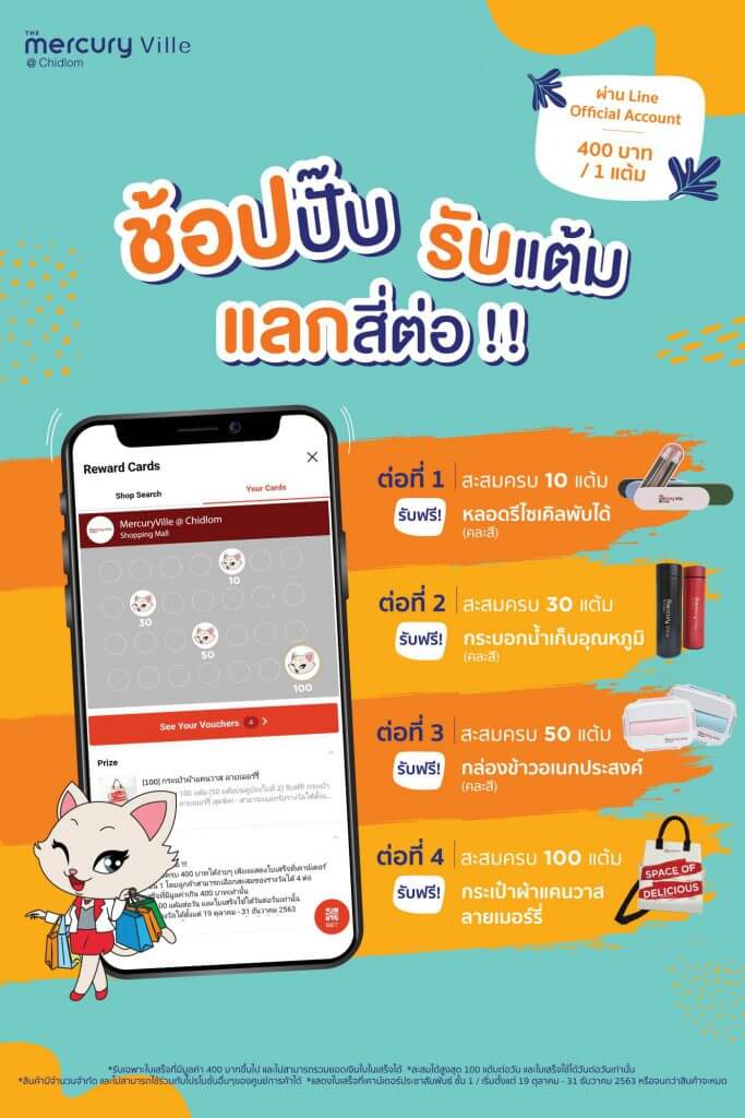 ช้อปปั๊บ รับแต้ม แลกสี่ต่อ!!! - “ทุก 400 บาท รับ 1 แต้ม”