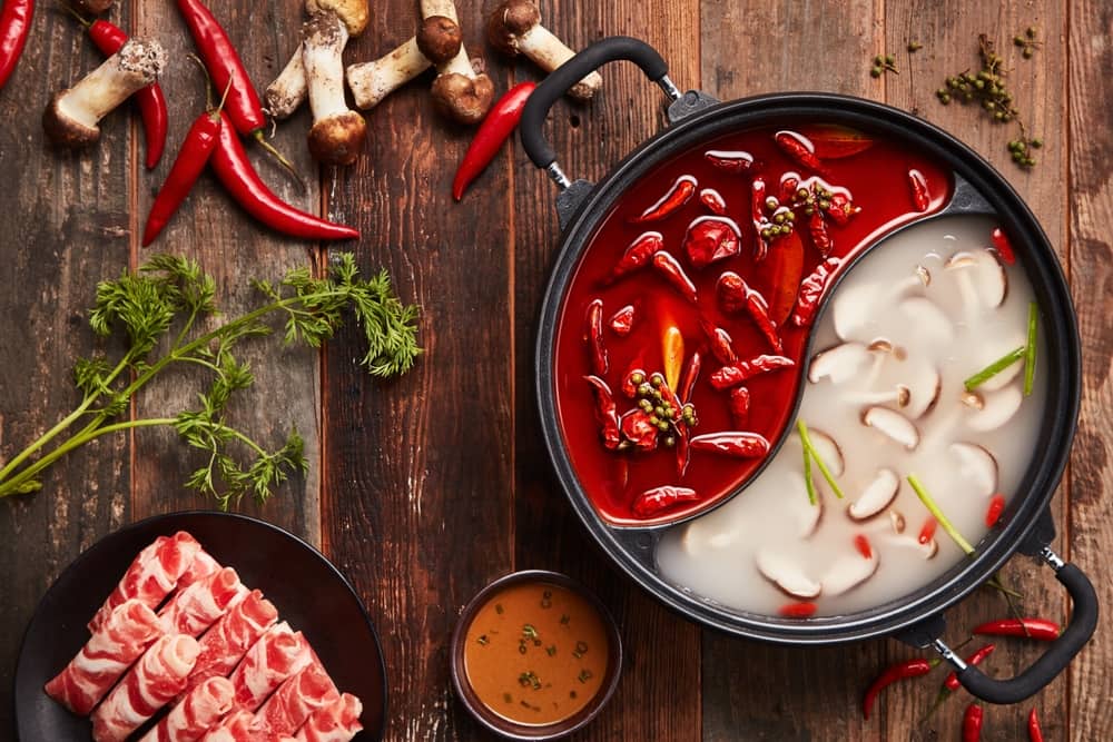 Chinese hot pot is a popular dish with many varieties